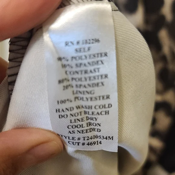 CONNECTED APPAREL Leopard Print A-LIne Dress with Mesh Detail Size 10 - Picture 5 of 6